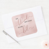 彼女信じはバラ金ゴールドタイポグラフィ赤面 スクエアシール (封筒)