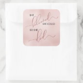 彼女信じはバラ金ゴールドタイポグラフィ赤面 スクエアシール (バッグ)