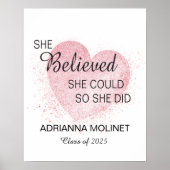 彼女信じはピンクの水色ハートを得た ポスター (正面)