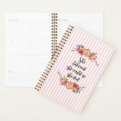 彼女信じはピンクの花がストライプできた プランナー手帳 (ディスプレー)
