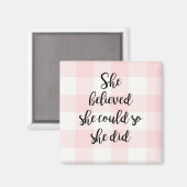 彼女信じはピンクマグネットを作ることができた マグネット (正面/裏面)