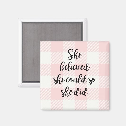 彼女信じはピンクマグネットを作ることができた マグネット (正面/裏面)