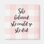 彼女信じはピンクマグネットを作ることができた マグネット (正面)