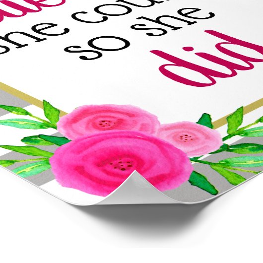 彼女信じはフローラでストライプきるやる気を起こさせる ポスター (角)