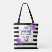 彼女信じはフローラストライプだ トートバッグ (裏面)