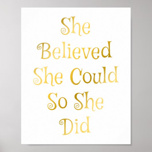 彼女信じはポスターやる気を起こさせる引用文 ポスター (正面)