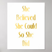 彼女信じはポスターやる気を起こさせる引用文 ポスター (正面)