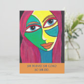 「彼女信じは出来た」スピリットフラットカードの女性 サンキューカード (スタンド正面)