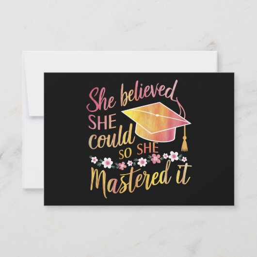 彼女信じは卒業をマスターすることができた サンキューカード (正面)