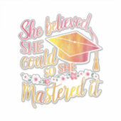 彼女信じは卒業をマスターすることができた シール (正面)