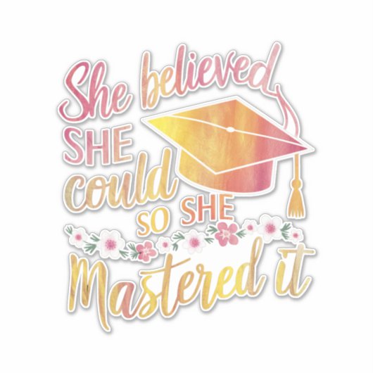 彼女信じは卒業をマスターすることができた シール (正面)