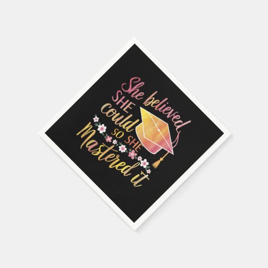 彼女信じは卒業をマスターすることができた スタンダードカクテルナプキン (角)