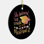 彼女信じは卒業をマスターすることができた セラミックオーナメント (右)