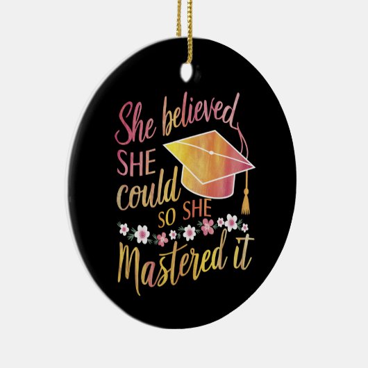 彼女信じは卒業をマスターすることができた セラミックオーナメント (右)