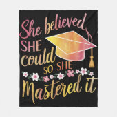 彼女信じは卒業をマスターすることができた フリースブランケット (正面)