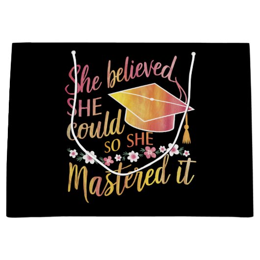 彼女信じは卒業をマスターすることができた ラージペーパーバッグ (正面)