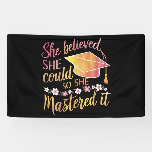 彼女信じは卒業をマスターすることができた 横断幕 (横)