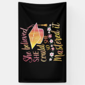 彼女信じは卒業をマスターすることができた 横断幕 (縦)