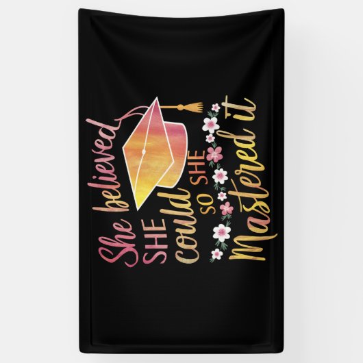 彼女信じは卒業をマスターすることができた 横断幕 (縦)