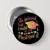 彼女信じは卒業をマスターすることができた 缶バッジ (正面&裏面)