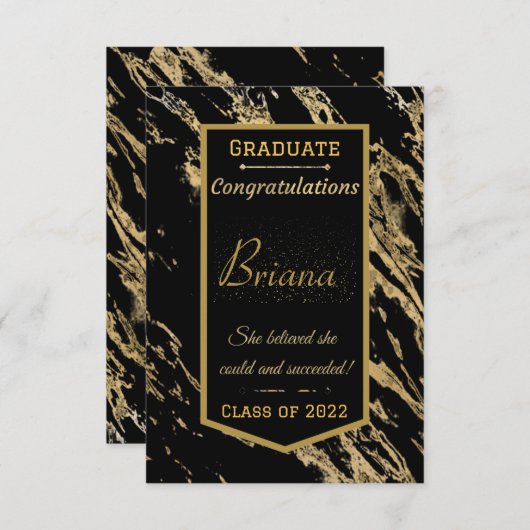 彼女信じは卒業証を得た 案内状 (正面/裏面)