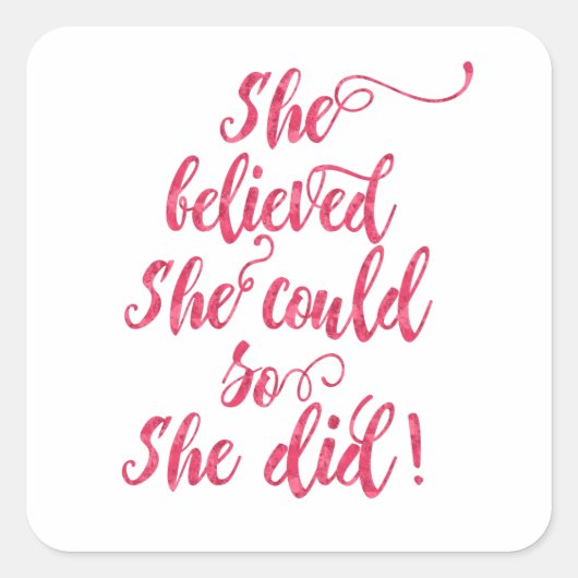 彼女信じは女性のフェミニストを行うことができた スクエアシール (正面)