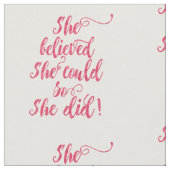 彼女信じは女性のフェミニストを行うことができた ファブリック (クローズアップ)