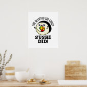 彼女信じは寿司がプリン前向きを食べた ポスター (キッチン)