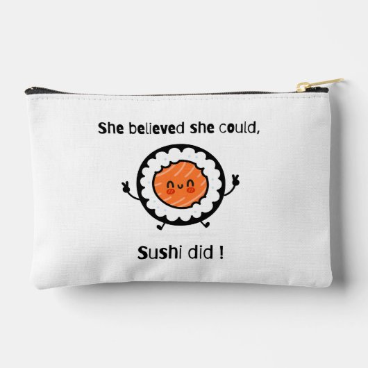 彼女信じは寿司の言葉のプンおもしろいを食べた アクセサリーポーチ (裏面)