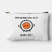 彼女信じは寿司の言葉のプンおもしろいを食べた アクセサリーポーチ (正面)