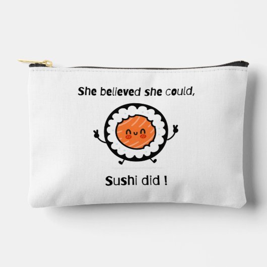 彼女信じは寿司の言葉のプンおもしろいを食べた アクセサリーポーチ (正面)
