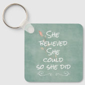 彼女信じは引用文した キーホルダー (正面)