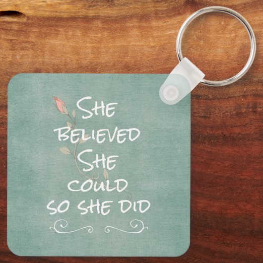 彼女信じは引用文した キーホルダー (裏面)