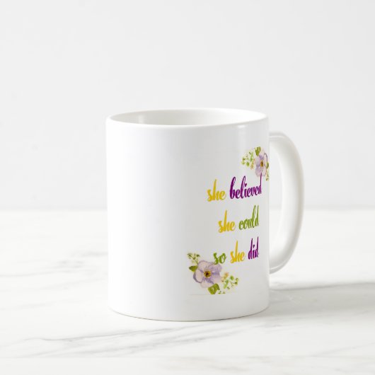 彼女信じは引用文した コーヒーマグカップ (正面右)