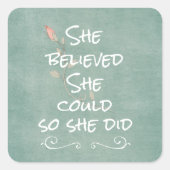 彼女信じは引用文した スクエアシール (正面)