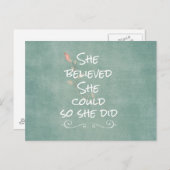 彼女信じは引用文した ポストカード (正面/裏面)