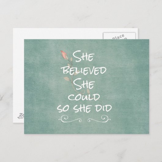 彼女信じは引用文した ポストカード (正面/裏面)