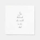 彼女信じは引用文でき感動的た スタンダードカクテルナプキン (正面)