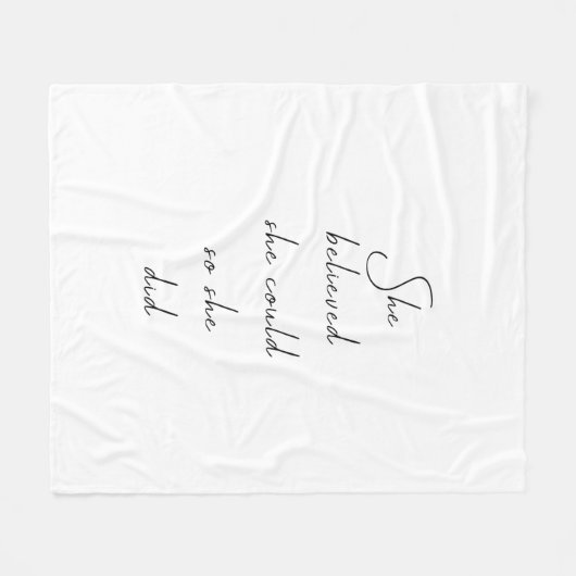 彼女信じは引用文でき感動的た フリースブランケット (正面(横))