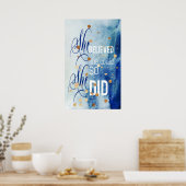 彼女信じは引用文の芸術を感動的学んだ ポスター (キッチン)