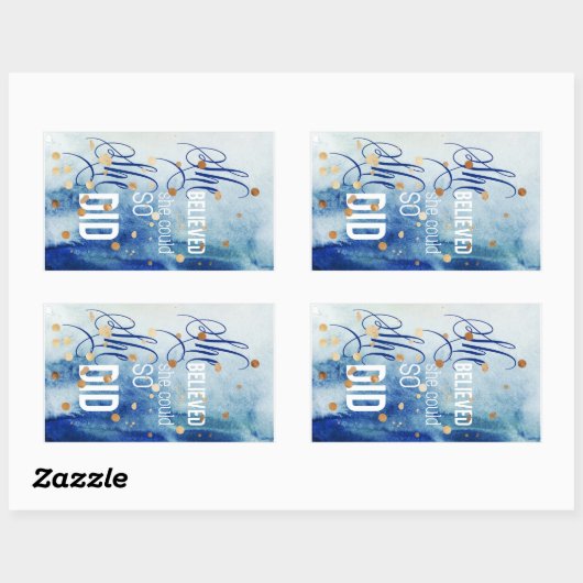 彼女信じは引用文の芸術を感動的学んだ 長方形シール (シート)