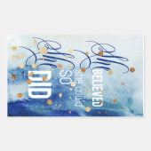 彼女信じは引用文の芸術を感動的学んだ 長方形シール (正面)