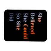 彼女信じは引用文やる気を起こさせるした マグネット (横)