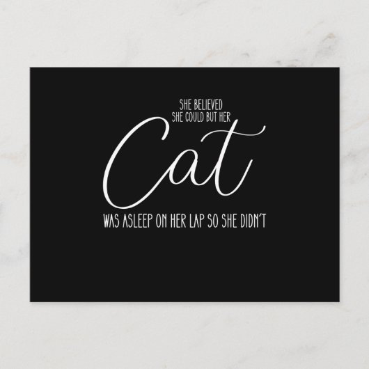 彼女信じは彼の上で猫が眠っていた ポストカード (正面)