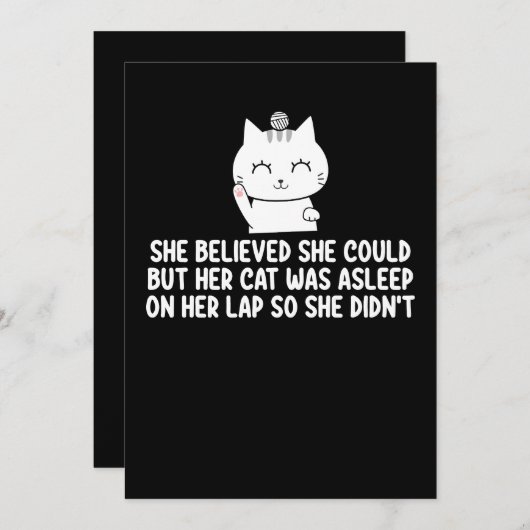 彼女信じは彼の上で猫が眠っていた 招待状 (正面/裏面)