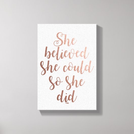 「彼女信じは彼女が出来た」バラの金ゴールド キャンバスプリント (正面)