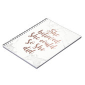 「彼女信じは彼女が出来た」バラの金ゴールド ノートブック (左側)