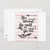 彼女信じは彼女の言う通りにした ポストカード (正面/裏面)