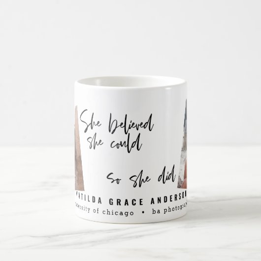 彼女信じは自分の卒業を遂げた コーヒーマグカップ (中央)