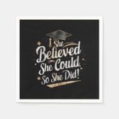 彼女信じは自分の卒業を遂げた スタンダードカクテルナプキン (正面)